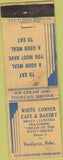 Matchbook Cover - White Corner Cafe Verdigree NE low phone # WORN