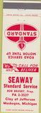 Matchbook Cover - Seaway Standard oil gas Muskegon MI