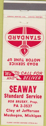 Matchbook Cover - Seaway Standard oil gas Muskegon MI