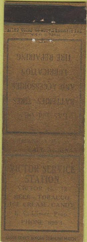 Matchbook Cover - Victor Servce oil gas NO TOWN