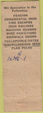 Matchbook Cover - Minnesota Fence Works St Paul MN pinup POOR