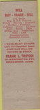 Matchbook Cover - RMS Convention Hotel Columbia Asbury Park NJ 1951 #1 WEAR