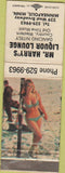 Matchbook Cover - Mr. Harry's Bar Minneapolis MN pinup WEAR Crystal