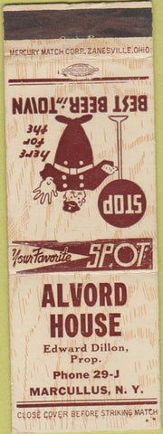 Matchbook Cover - Alvord House Marcullus NY