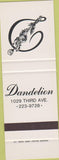 Matchbook Cover - Dandelion New York City? SAMPLE