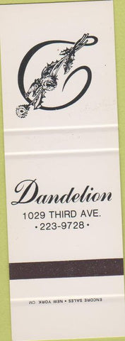 Matchbook Cover - Dandelion New York City? SAMPLE