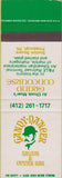 Matchbook Cover - Gandy Dancer Saloon Pittsburgh PA SAMPLE