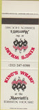 Matchbook Cover - King's Wharf Marriott SAMPLE