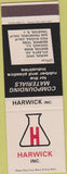 Matchbook Cover - Harwick Inc Rubber Plastic Akron OH Atlanta Chicago SAMPLE