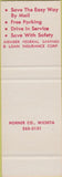 Matchbook Cover - Wichita Federal Savings Loan Wichita KS SAMPLE