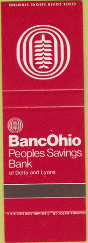 Matchbook Cover - Banc Ohio Delta Lyons OH SAMPLE
