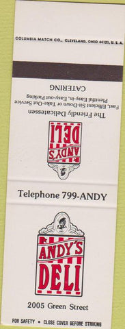 Matchbook Cover - Andy's Deli Columbia SC SAMPLE