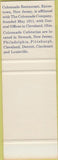 Matchbook Cover - Colonnade Restaurant Eatontown NJ SAMPLE