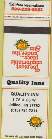 Matchbook Cover - Quality Inn Jellico TN SAMPLE