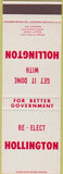 Matchbook Cover - Hollington For House Beachwood OH SAMPLE