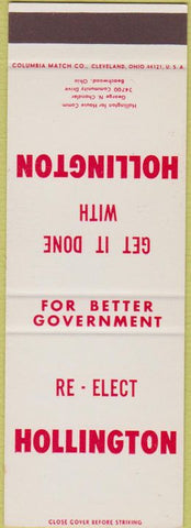 Matchbook Cover - Hollington For House Beachwood OH SAMPLE