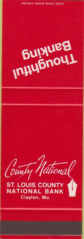 Matchbook Cover - St Louis County National Bank Clayton MO SAMPLE