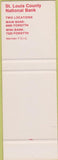 Matchbook Cover - St Louis County National Bank Clayton MO SAMPLE