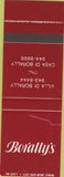Matchbook Cover - Borally's Cleveland OH SAMPLE WEAR