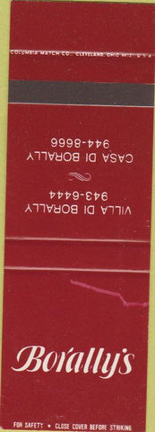 Matchbook Cover - Borally's Cleveland OH SAMPLE WEAR
