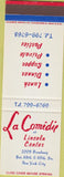 Matchbook Cover - La Comidip Lincoln Center New York City SAMPLE