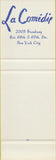 Matchbook Cover - La Comidip Lincoln Center New York City SAMPLE