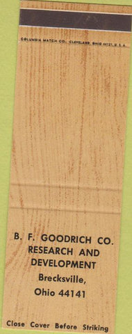 Matchbook Cover - BF Goodrich Research Development Brecksville OH SAMPLE