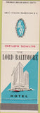 Matchbook Cover - Lord Baltimore Hotel MD SAMPLE