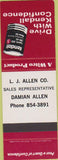Matchbook Cover - Kendall Oil Gas LJ Allen Damien Allen SAMPLE Chambersburg PA