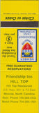 Matchbook Cover - Friendship Inn Hill Top Monroe NC SAMPLE