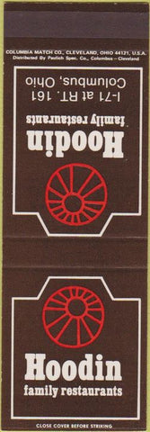 Matchbook Cover - Hoodin Restaurant Columbus OH SAMPLE