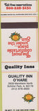Matchbook Cover - Quality Inn O'Hare Schiller Park IL SAMPLE