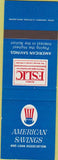 Matchbook Cover - American Savings Loan Carson City Las Vegas NV SAMPLE