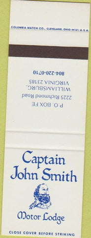 Matchbook Cover - Captain John Smith Motor Lodge Williamsburg VA SAMPLE