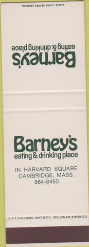 Matchbook Cover - Barney's Restaurant Cambridge MA SAMPLE