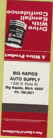 Matchbook Cover - Kendall Oil Gas Big Rapids MI SAMPLE