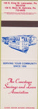 Matchbook Cover - Conestoga Savings Loan Lancaster Ephrata PA SAMPLE