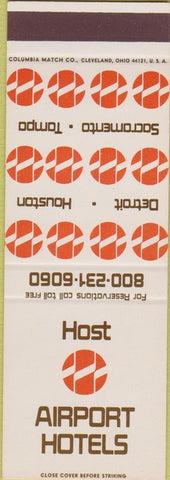 Matchbook Cover - Host Airport Hotels SAMPLE