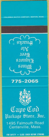 Matchbook Cover - Cape Cod Package Store Centerville MA SAMPLE liquor