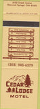 Matchbook Cover - Cedar Lodge Motel Glenwood Springs CO SAMPLE