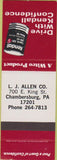 Matchbook Cover - Kendall Oil Gas LJ Allen Chambersburg PA SAMPLE