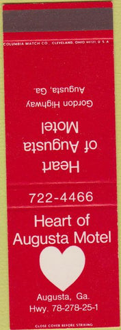 Matchbook Cover - Heart of Augusta GA Motel SAMPLE