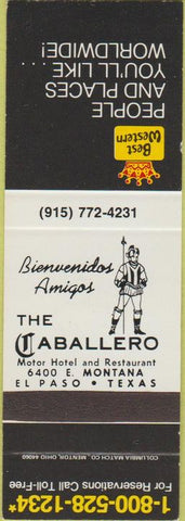 Matchbook Cover - The Caballero El Paso TX SAMPLE