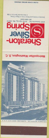 Matchbook Cover - Sheraton Hotel Silver Spring MD SAMPLE