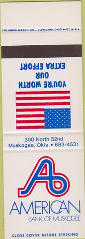 Matchbook Cover - American Bank of Muskoogee OK SAMPLE