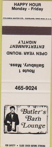 Matchbook Cover - Butler's Barn Lounge Salisbury MA SAMPLE