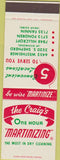 Matchbook Cover - Craig's One Hour Martinizing Houston TX SAMPLE