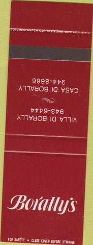 Matchbook Cover - Borally's Cleveland OH SAMPLE WEAR