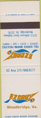 Matchbook Cover - Ez Cruz Marina gas Woodbridge VA SAMPLE