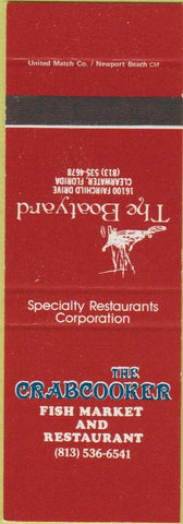 Matchbook Cover - The Boatyard Clearwater FL SAMPLE